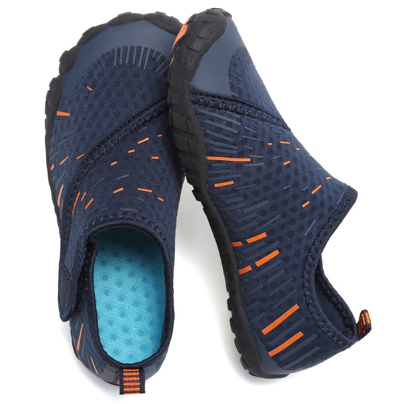 CIOR Boys & Girls Water Shoes Sports Aqua Athletic Sneakers Lightweight Sport Shoes U1ELJSX011-Navy.orange-31, 1 Big Kid - Image 1